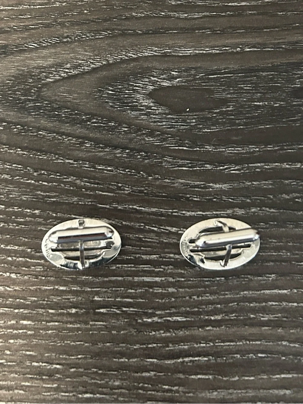 Vintage SWANK Silver Oval Cufflinks